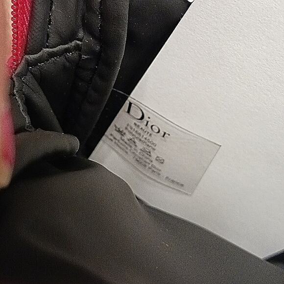 DIOR Crossbody RED w Chic Black Gunmetal Shoulder Chain converted CD Cosm. bag - Picture 16 of 16